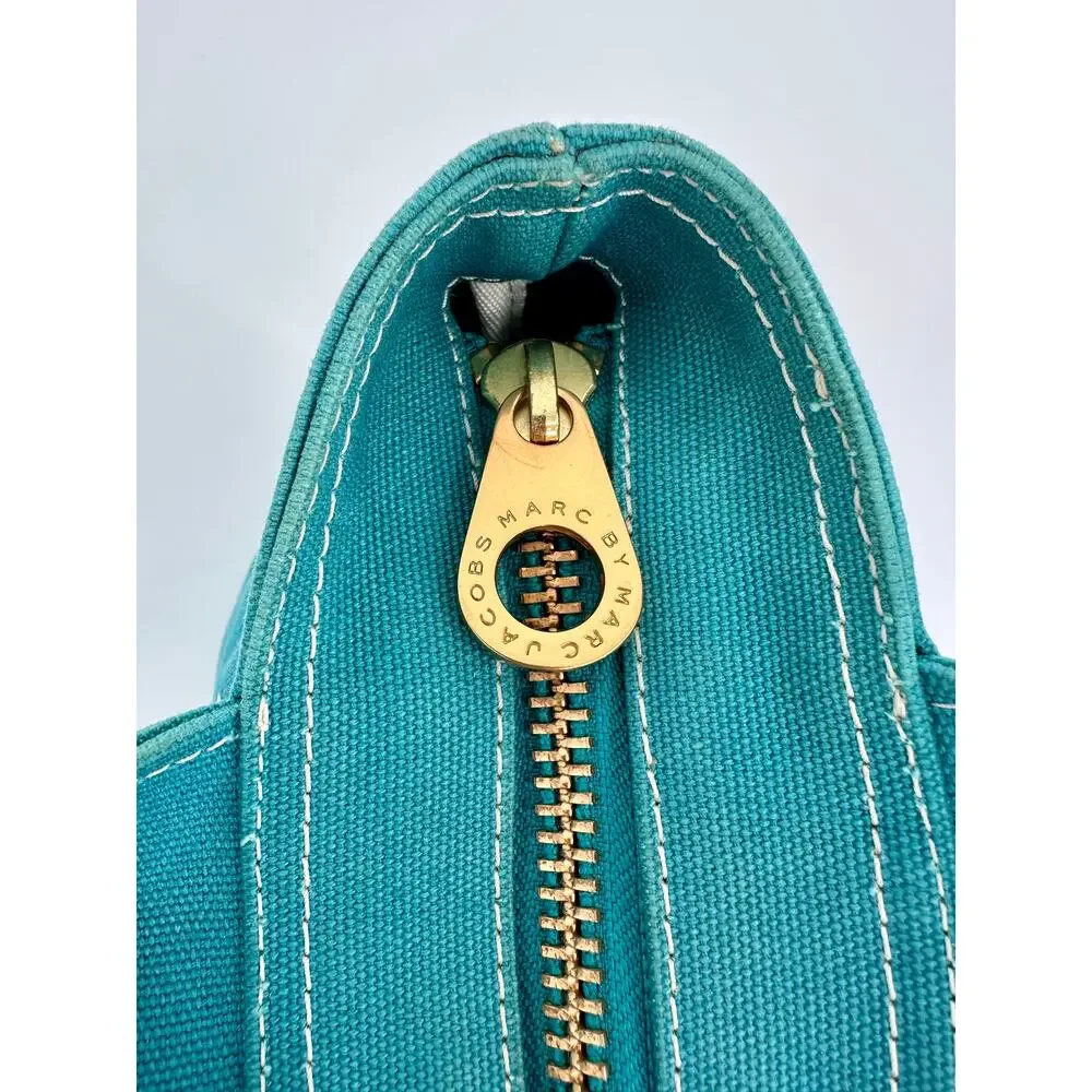 Marc by Marc Jacobs Standard Supply Teal Canvas Small Tote Bag 0622.61